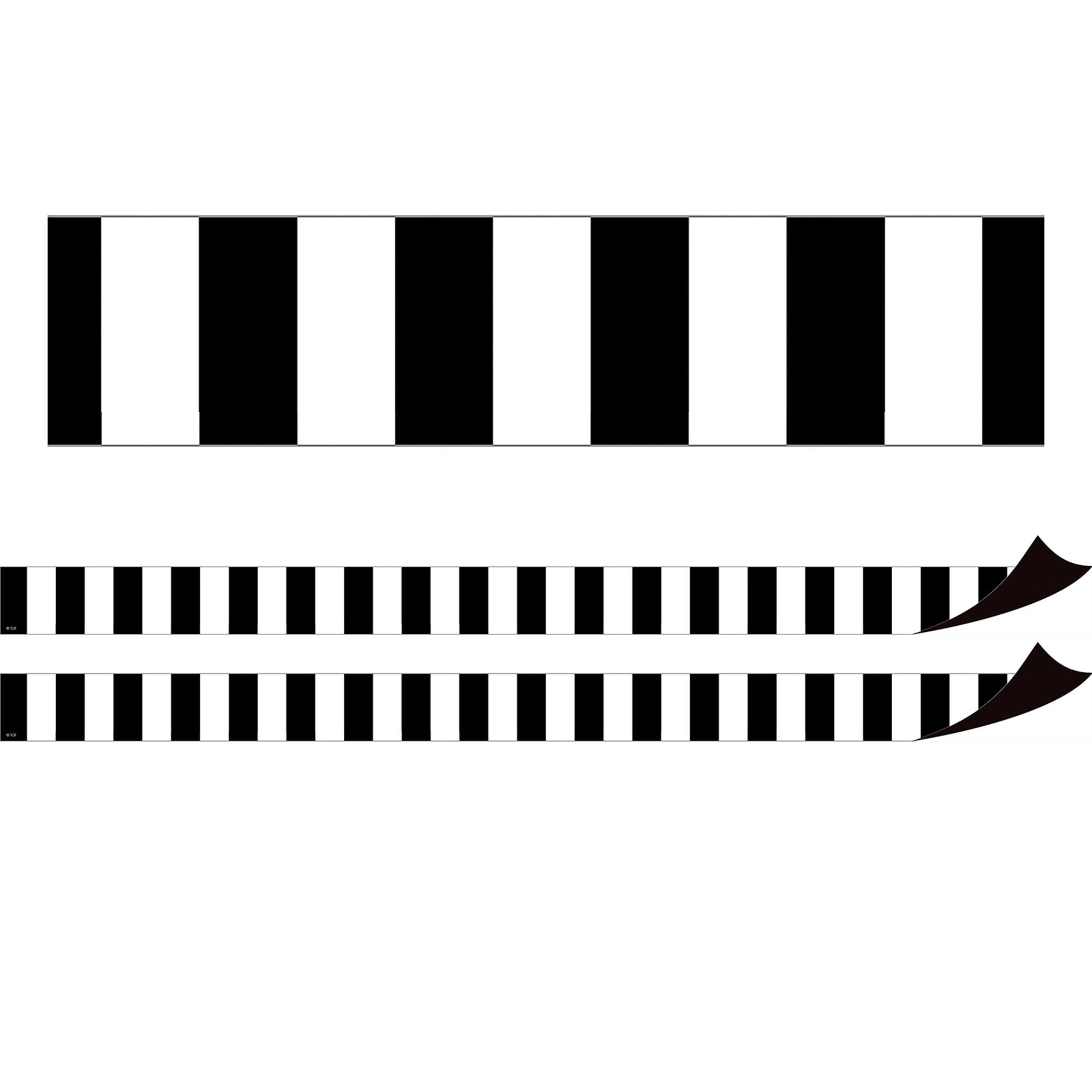 Teacher Created Resources Black Stripes Magnetic Border, 48ft.